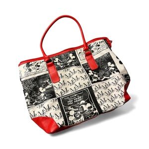 Disney Comic Print Tote Bag - Red and Black